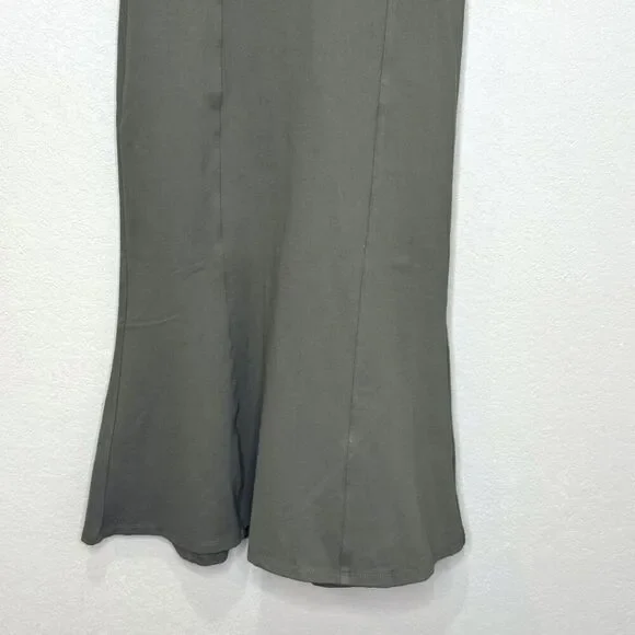 Anthropologie Cecily Dress XS Olive Green Button Front Fit Flare Midi Cap Sleeve - Picture 7 of 13